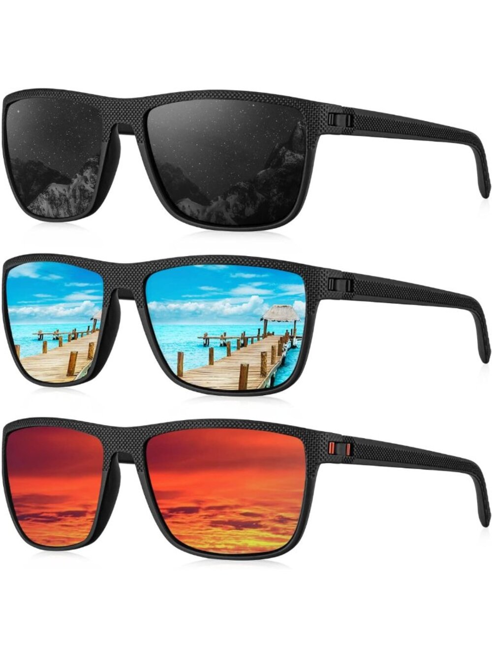 Lightweight Polarized Sunglasses for Men - UV Protection for Driving, Fishing
